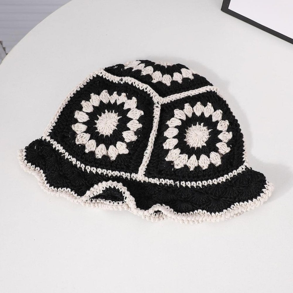 Black and White Crochet Bucket Hat | NEW! - Picture 4 of 6